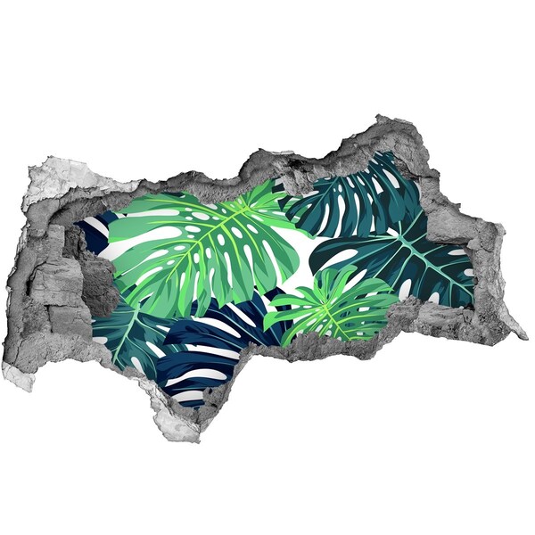 Nálepka 3D diera na stenu Tropický raj v diere v stene