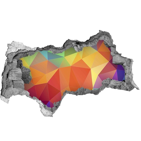 Samolepiaca diera na stenu Farebná geometria v diere v stene