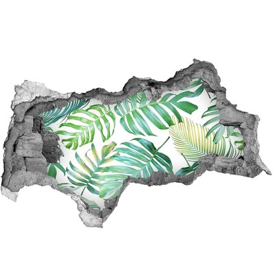 Nálepka 3D diera na stenu Zelená džungľa za múrom