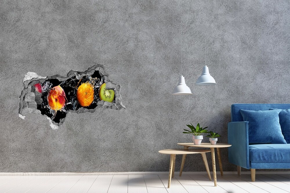 Nálepka 3D diera na stenu Ovocie a vody