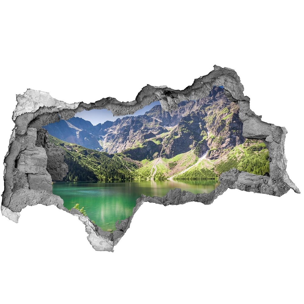 Diera 3D v stene nálepka Morské oko tatry