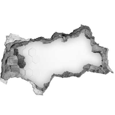 Diera 3D fototapeta nálepka Rozbitá stena so zrkadlovým interiérom