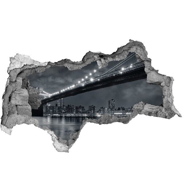 Fototapeta diera na stenu 3D Brooklynský most v noci