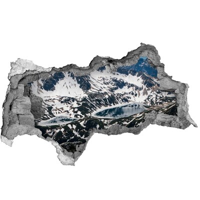 Diera 3D v stene nálepka Horské jazero v Alpách