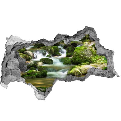 Diera 3D v stene na stenu Nálepka vodopád