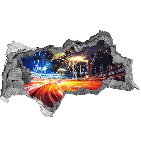 Fototapeta diera na stenu 3D Mesto v pohybe v noci