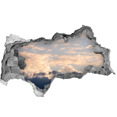 Diera 3D v stene nálepka Obloha v oblakoch