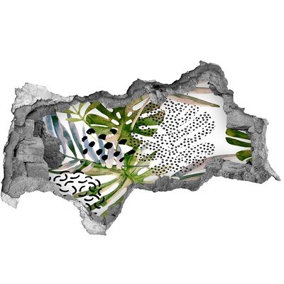 Nálepka 3D diera na stenu Tropická záhrada s dierou v stene