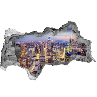 Fototapeta diera na stenu 3D Panoráma New Yorku v noci