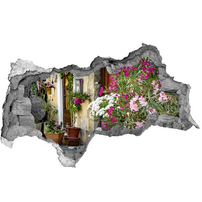 Fototapeta diera na stenu 3D Kvetinový kútik v meste