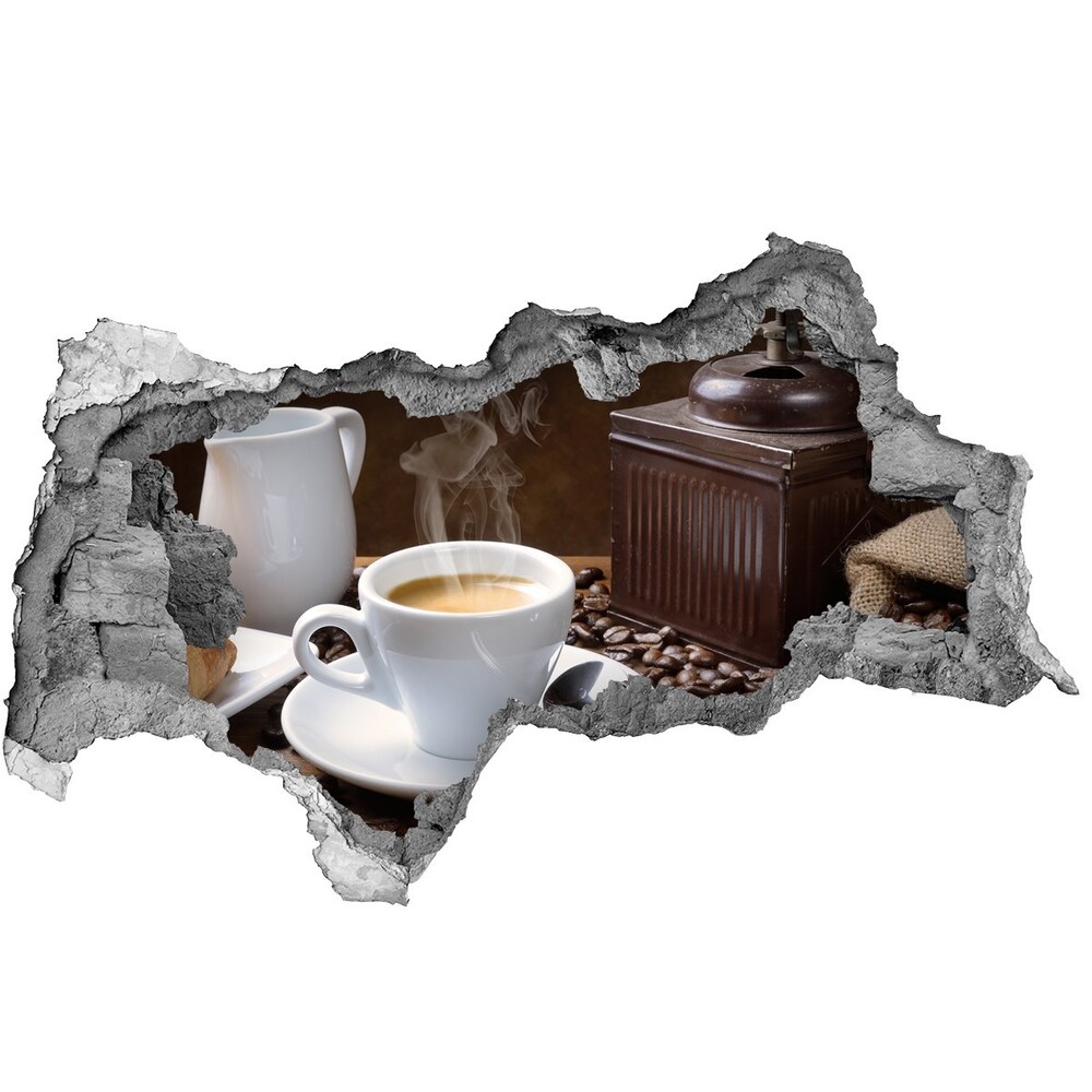Nálepka diera na stenu Croissanty a káva