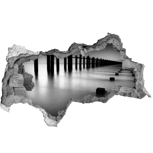 Diera 3D v stene nálepka Vlnolamu thames