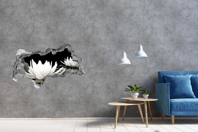 Samolepiaca nálepka na stenu Vodné kvety v tajomnom jazierku