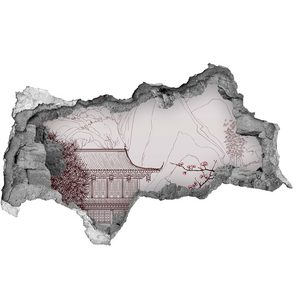 Diera 3D fototapeta nálepka Ponorenie sa do ázijskej architektúry