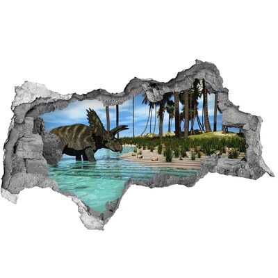 Diera 3D fototapeta na stenu Dinosaurus v tropickom raji
