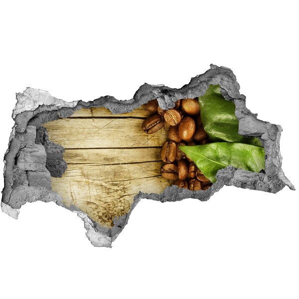 Nálepka 3D diera Káva v betónovej diere