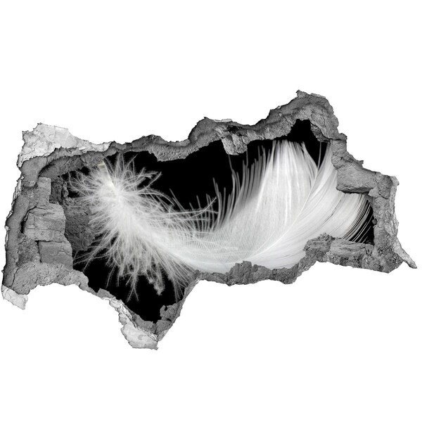 Fototapeta diera na stenu Pierko v diere v stene