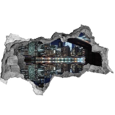 Fototapeta diera na stenu 3D Nočná panoráma mesta