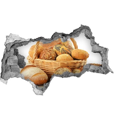 Nálepka 3D diera na stenu Chlieb v koši