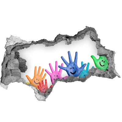 Diera 3D fototapeta nástenná Radostné ruky na pozadí betónu