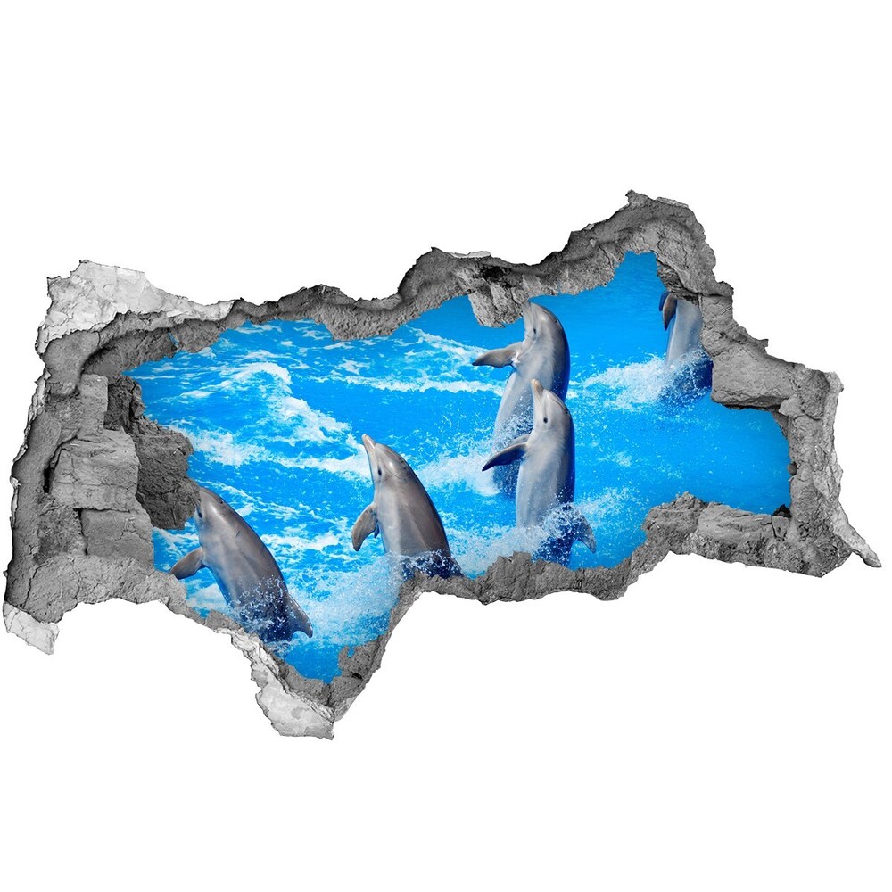 Diera 3D fototapeta na stenu nálepka Delfíny