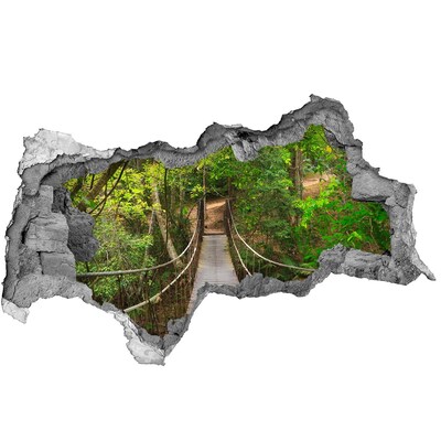 Diera 3D v stene nálepka Most medzi zeleňou