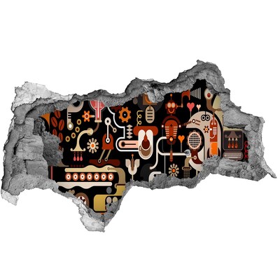 Diera 3D fototapeta nálepka Futuristický svet robotov