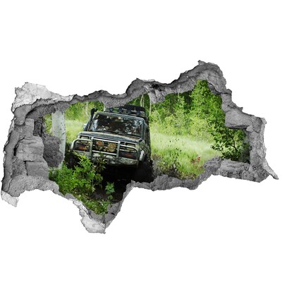 Foto fotografie diera na stenu Jeep v lese