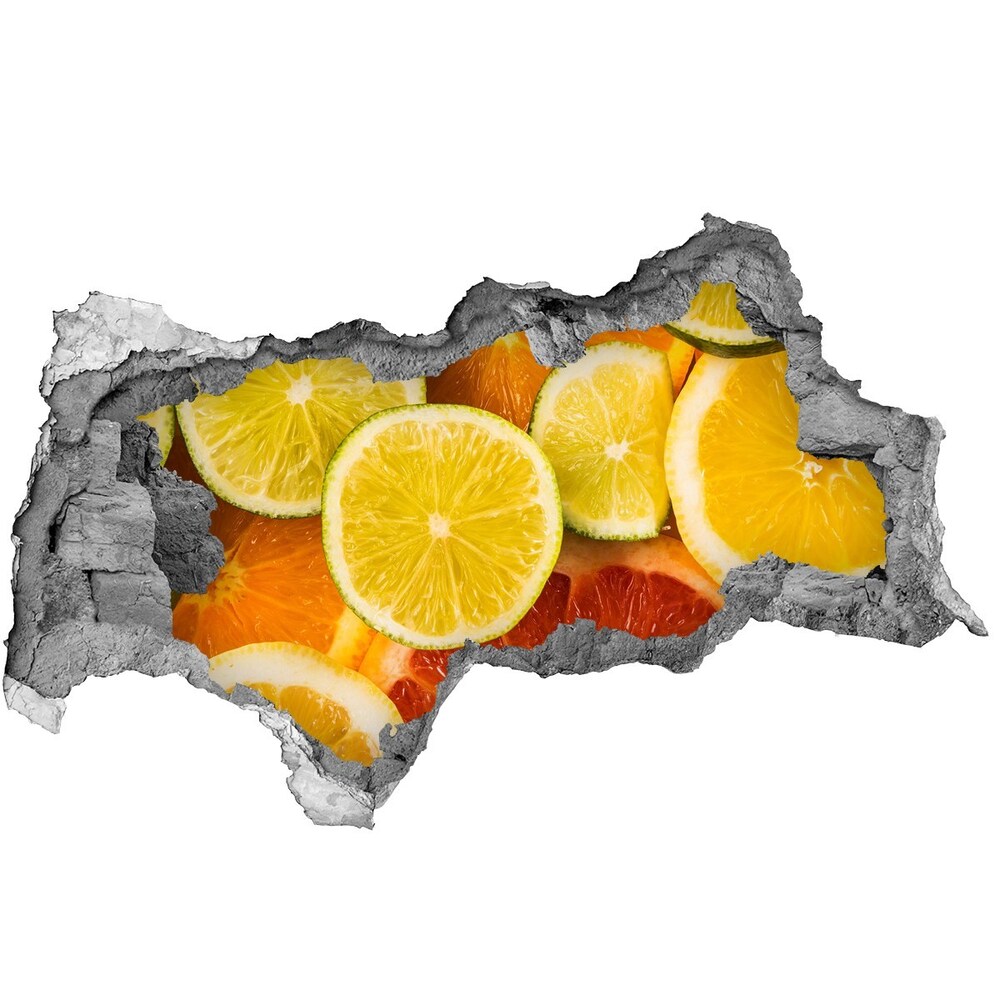 Nálepka 3D diera na stenu Citrusové ovocie