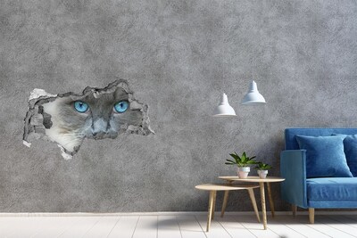 Diera 3D fototapeta na stenu Mačacie modré oči