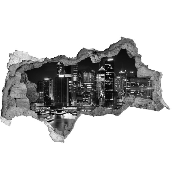 Fototapeta diera na stenu 3D Moderné mesto v noci