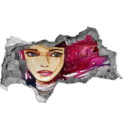 Diera 3D fototapeta nálepka Portrét s ružovými akcentmi