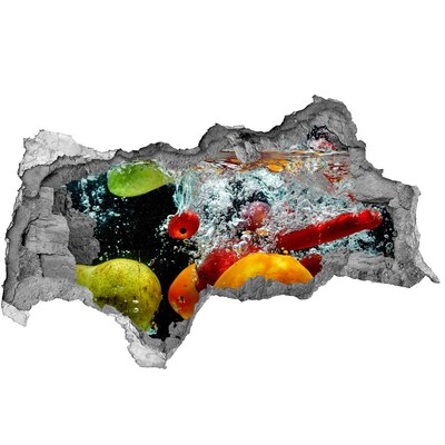 Nálepka 3D diera na stenu Ovocie pod vodou