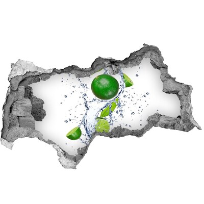 Nálepka 3D diera na stenu Osviežujúca limetka vo vode