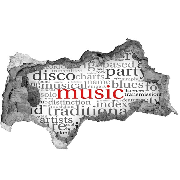 Fotoobraz diera na stenu Hudobná diera v stene