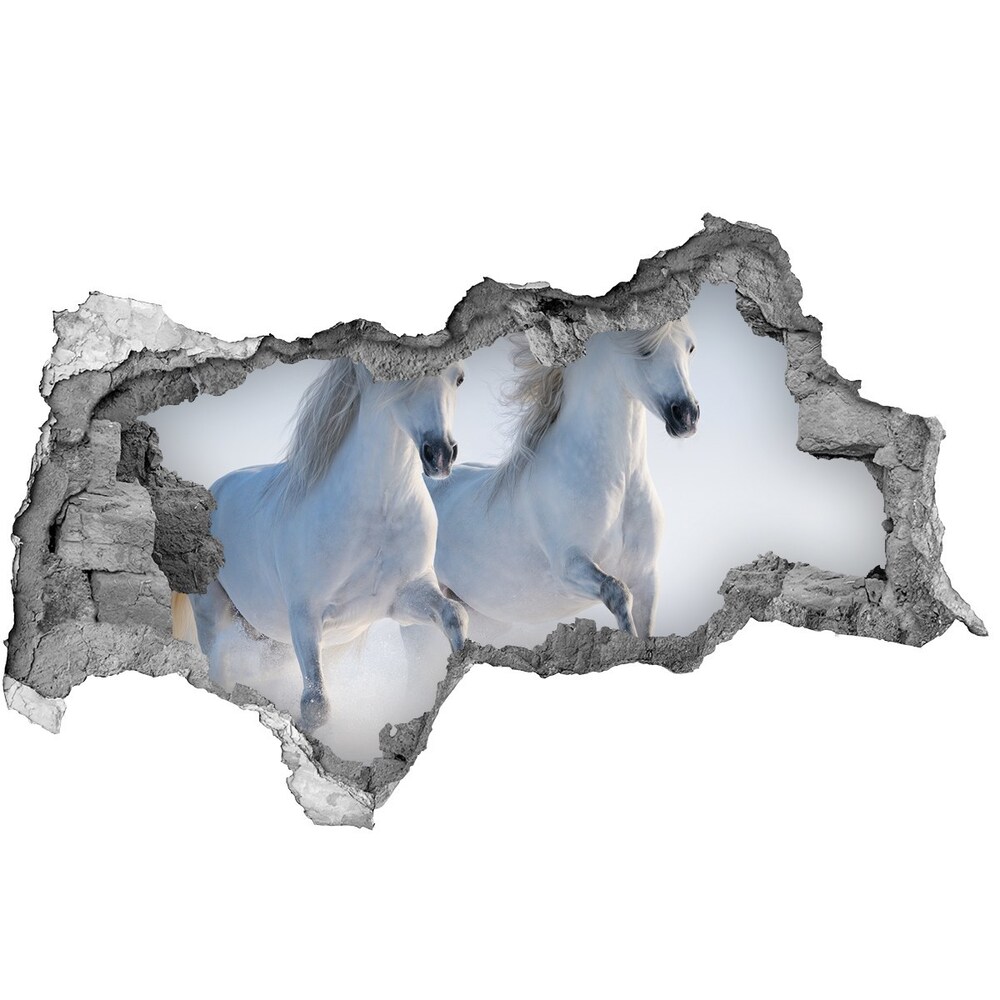 Diera 3D fototapeta na stenu Dva kone v snehu