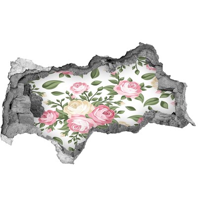 Nálepka 3D diera na stenu samolepiaca Kvetinová záhrada Diera v stene