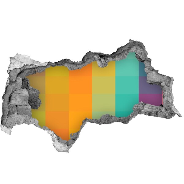 Fototapeta diera na stenu Farebná diera v stene