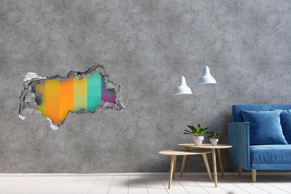 Fototapeta diera na stenu Farebná diera v stene