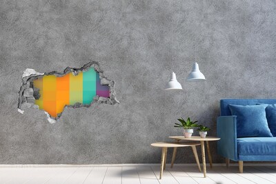 Fototapeta diera na stenu Farebná diera v stene