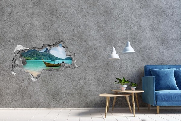 Foto fotografie diera na stenu Rajská pláž s loďkou