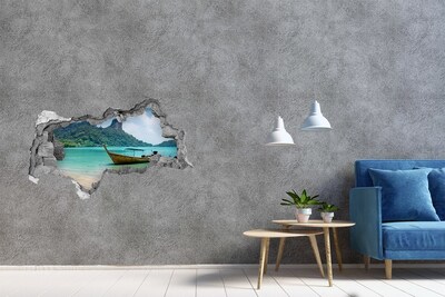 Foto fotografie diera na stenu Rajská pláž s loďkou