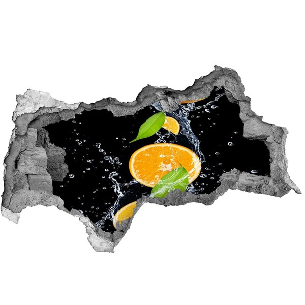 Nálepka 3D diera na stenu Osviežujúci prúd citrusov