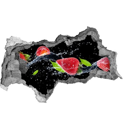 Nálepka 3D diera Jahoda vo vode