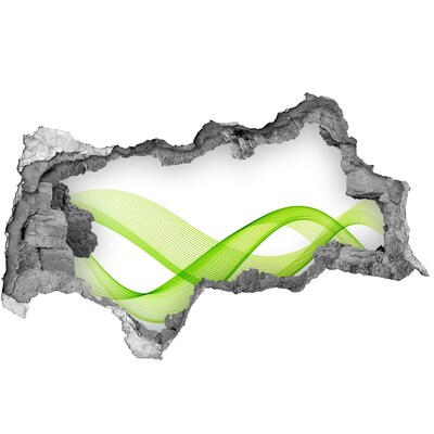 Diera 3D fototapeta nálepka Zelená vlna v diere v stene