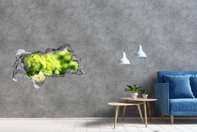 Samolepiaca diera na stenu Kvet v zelenej záhrade