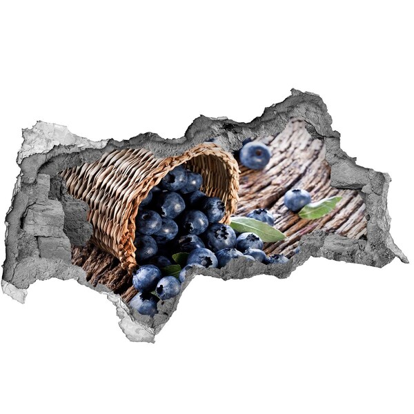 Nálepka diera na stenu betón Bobule v košíku