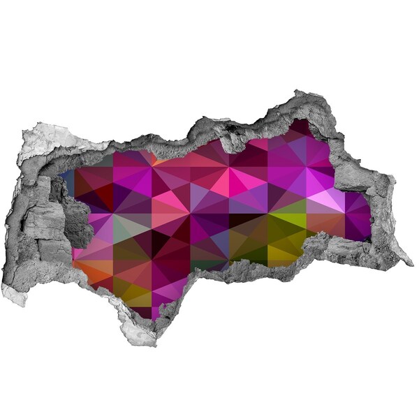 Diera 3D fototapeta nálepka Farebné vitráže v diere v stene