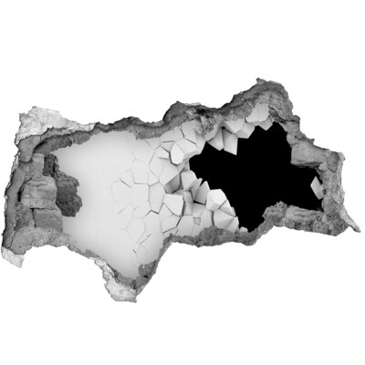 Diera 3D fototapeta nálepka Rozbitá stena s výhľadom na prázdnotu
