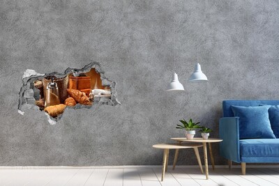 Nálepka 3D diera betón Hostina v kaviarni